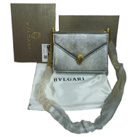 Thumbnail for The Bag Couture Handbags, Wallets & Cases BVLGARI Serpenti Cabochon Shoulder Bag Silver