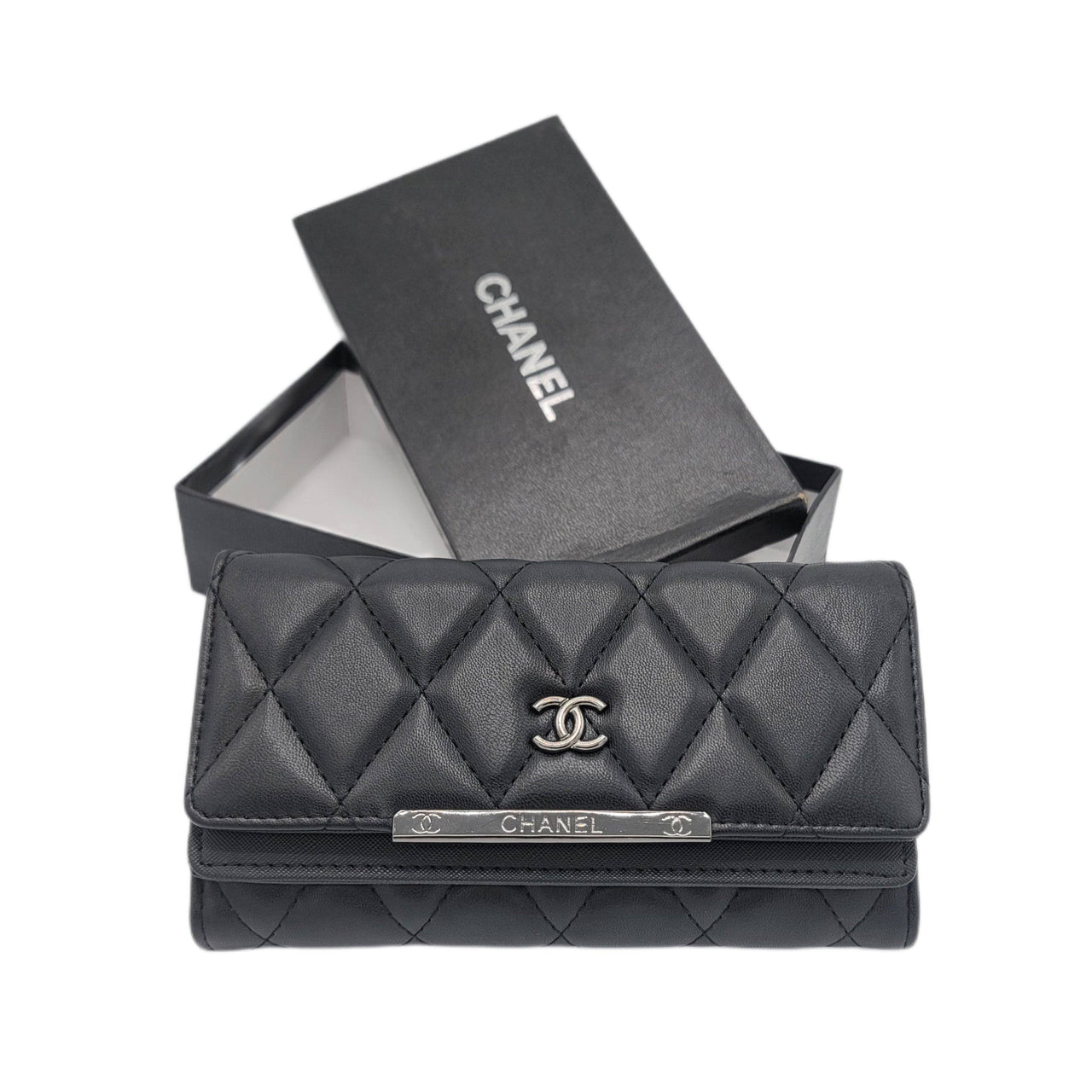 The Bag Couture Luggage & Bags Chanel 3 Fold Wallet Black & Beige
