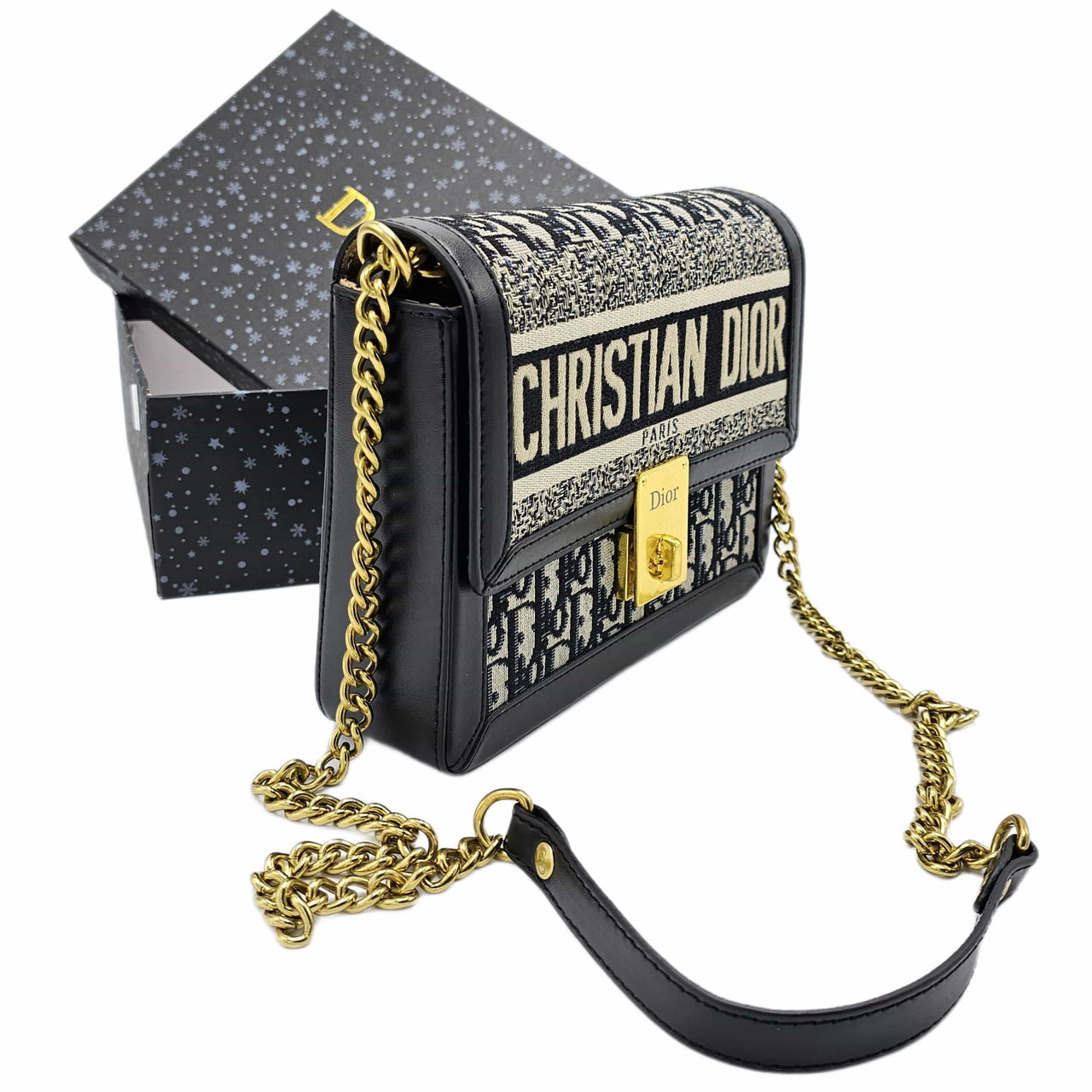 The Bag Couture Handbags, Wallets & Cases Christian Dior Side Trunk in Obleak Jacquard Crossbody / Handbag Grey