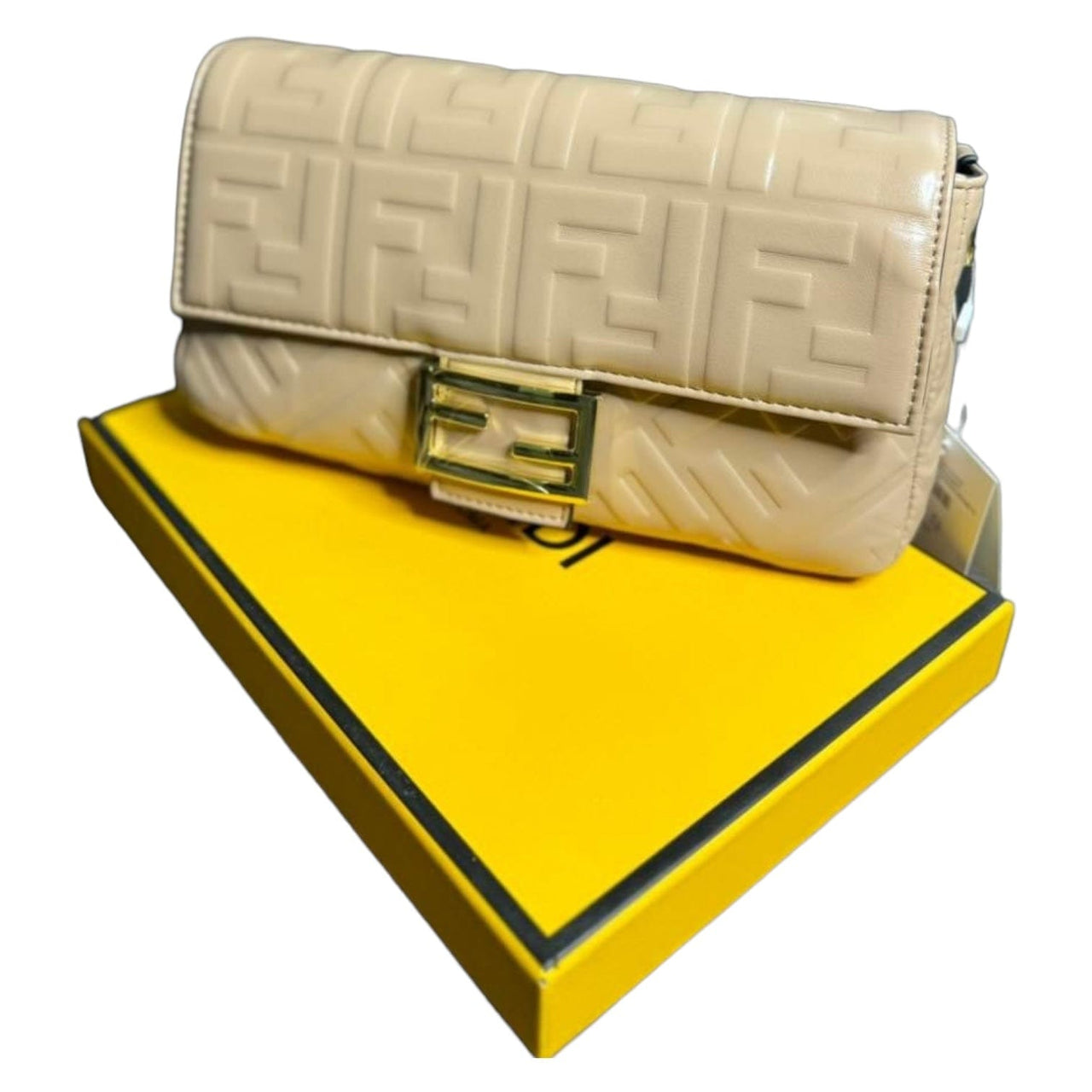 The Bag Couture Handbags, Wallets & Cases FENDI Mini Baguette Continental Wallet With Chain Beige