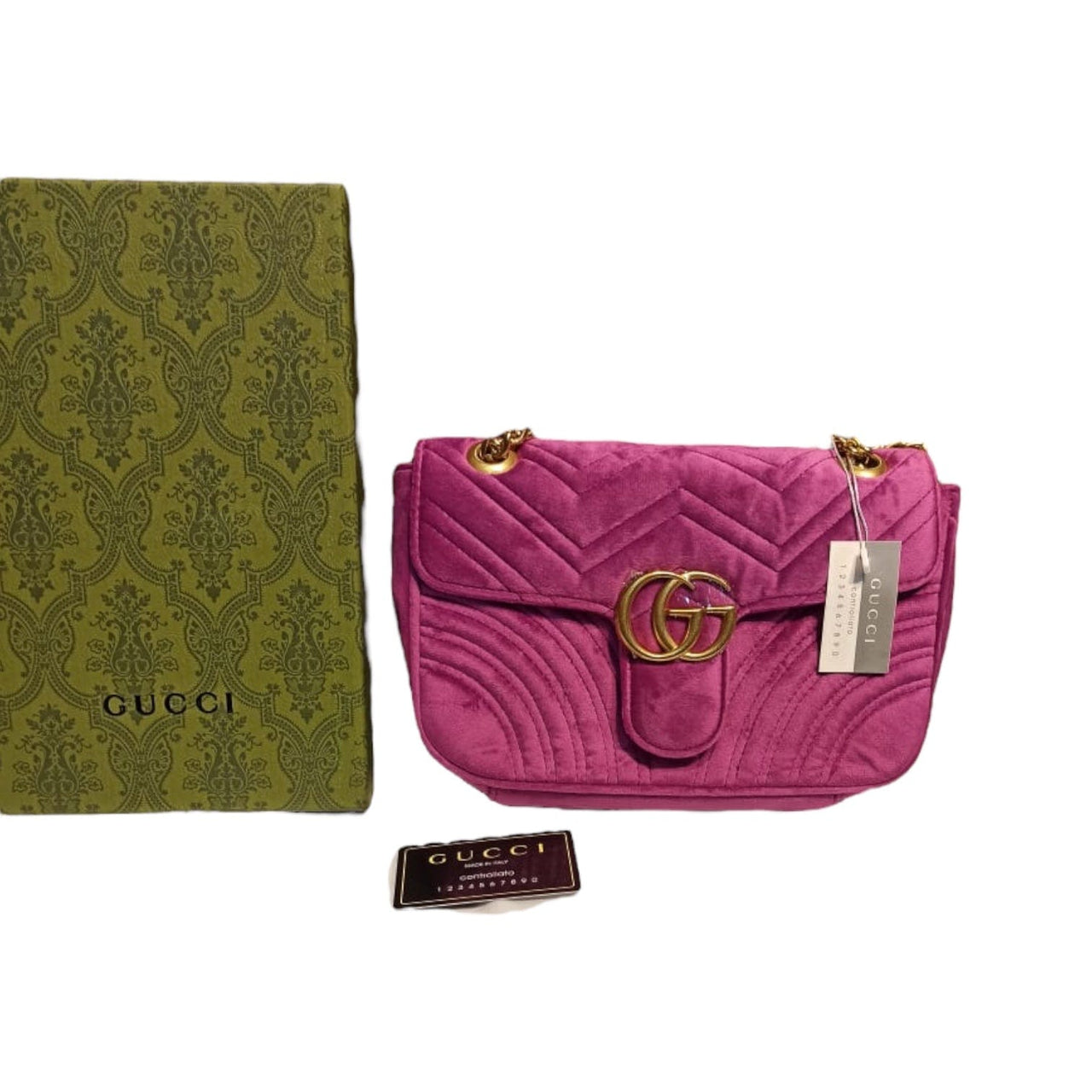 The Bag Couture Handbags, Wallets & Cases Gucci GG Petrol Pink Marmont Velvet Shoulder Bag