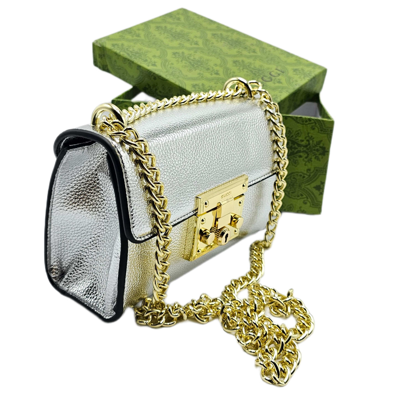 The Bag Couture Handbags, Wallets & Cases Gucci Padlock Shoulder / Crossbody Bag Silver