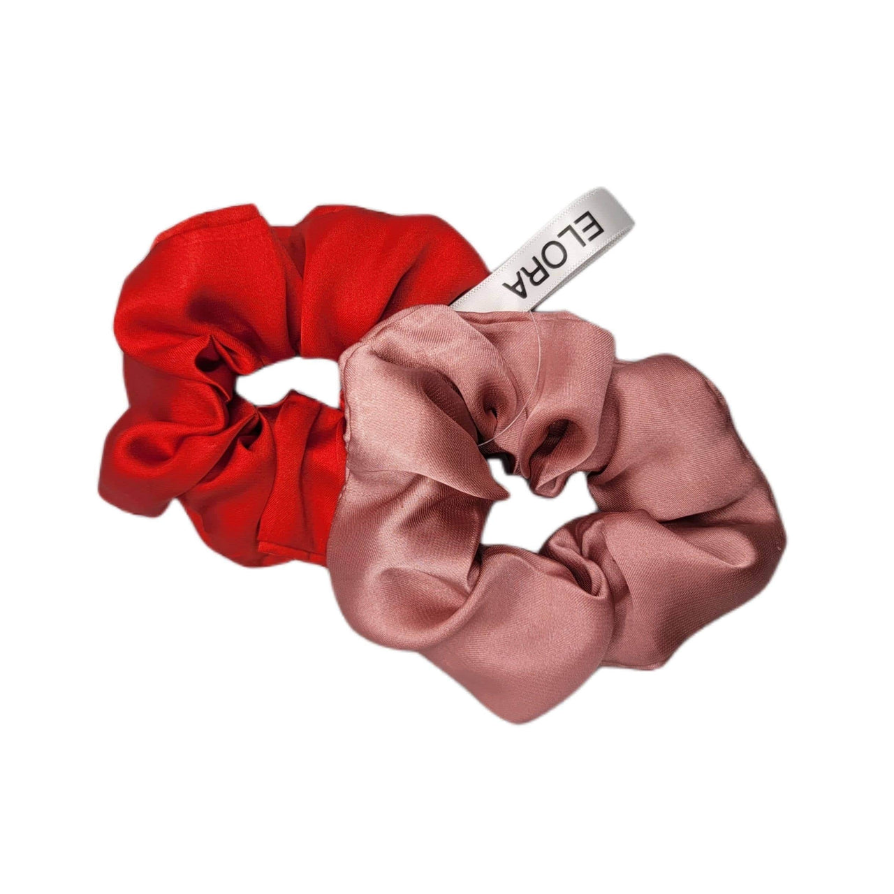 ELORA by M Headband & Scrunchy Nude/Red Silk Scrunchy Set