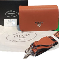 Thumbnail for The Bag Couture Handbags, Wallets & Cases PRADA Identity Safiano Crossbody Bag Camel