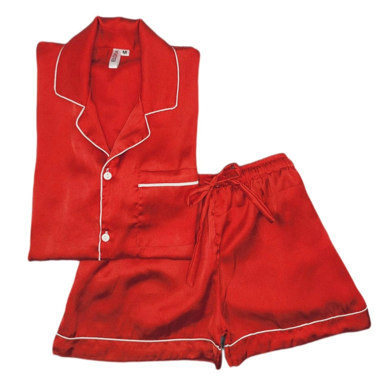 Elora by M PJs Red Silk Shorts