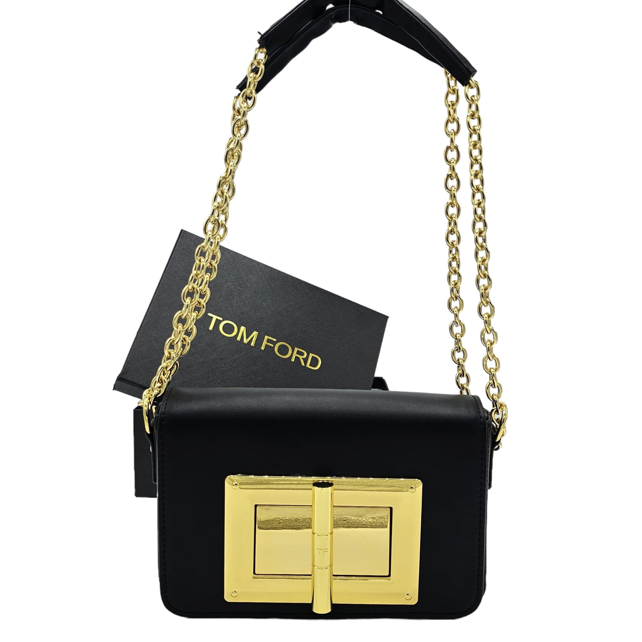The Bag Couture Handbags, Wallets & Cases TOM FORD Natalia Leather Medium Shoulder Bag Black