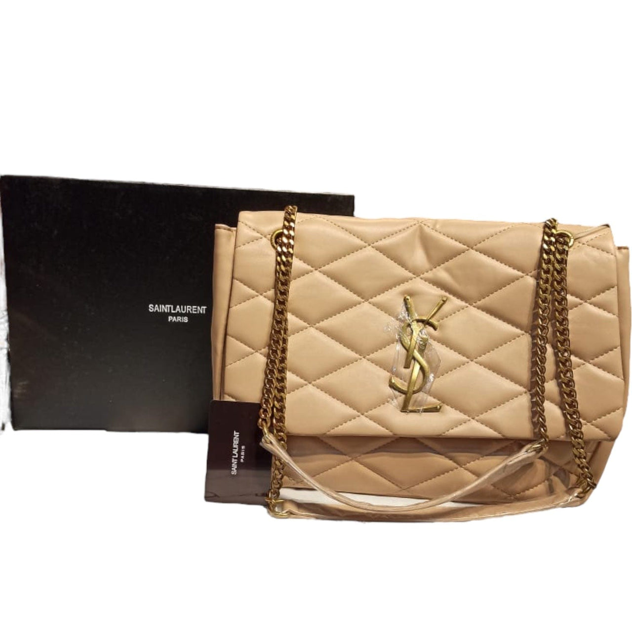 The Bag Couture Handbags, Wallets & Cases YSL Quilted Loulou Medium Shoulder / Crossbody Bag Beige