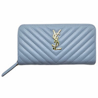 Thumbnail for The Bag Couture Luggage & Bags YSL Quilted Zip Wallet Blue