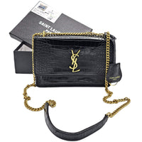 Thumbnail for The Bag Couture Handbags, Wallets & Cases YSL Sunset Medium Shoulder Bag Black Gold