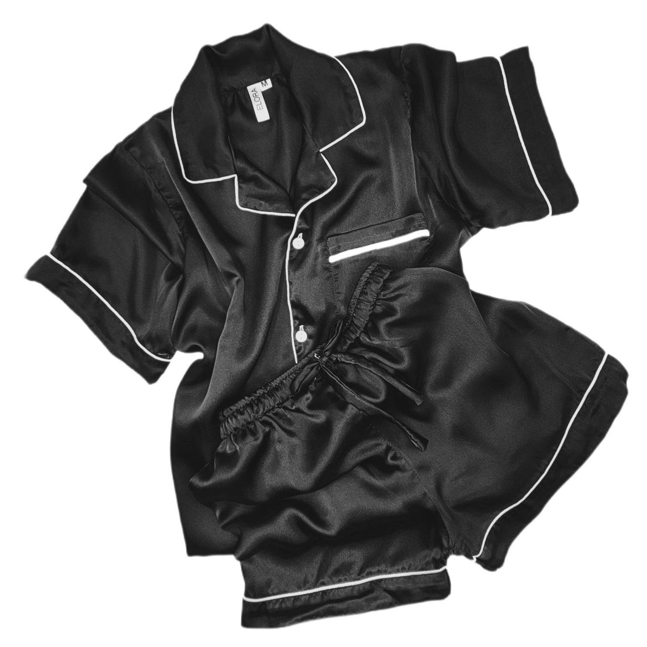 Elora by M PJs Black Silk Shorts