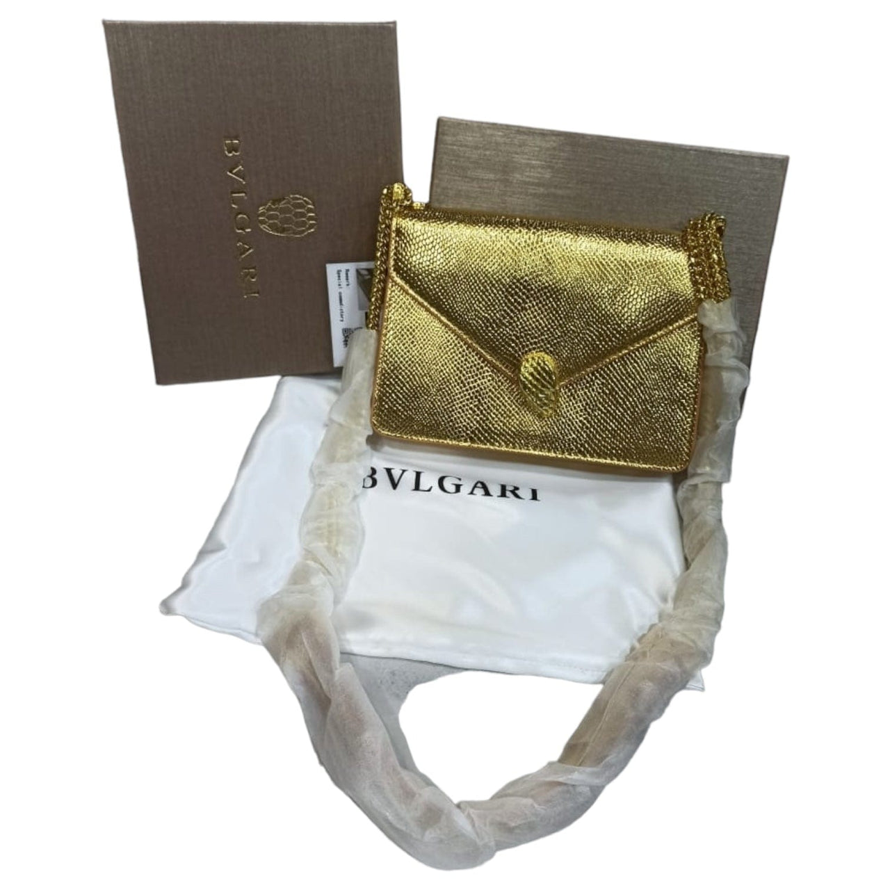 The Bag Couture Handbags, Wallets & Cases BVLGARI Serpenti Cabochon Shoulder Bag Gold
