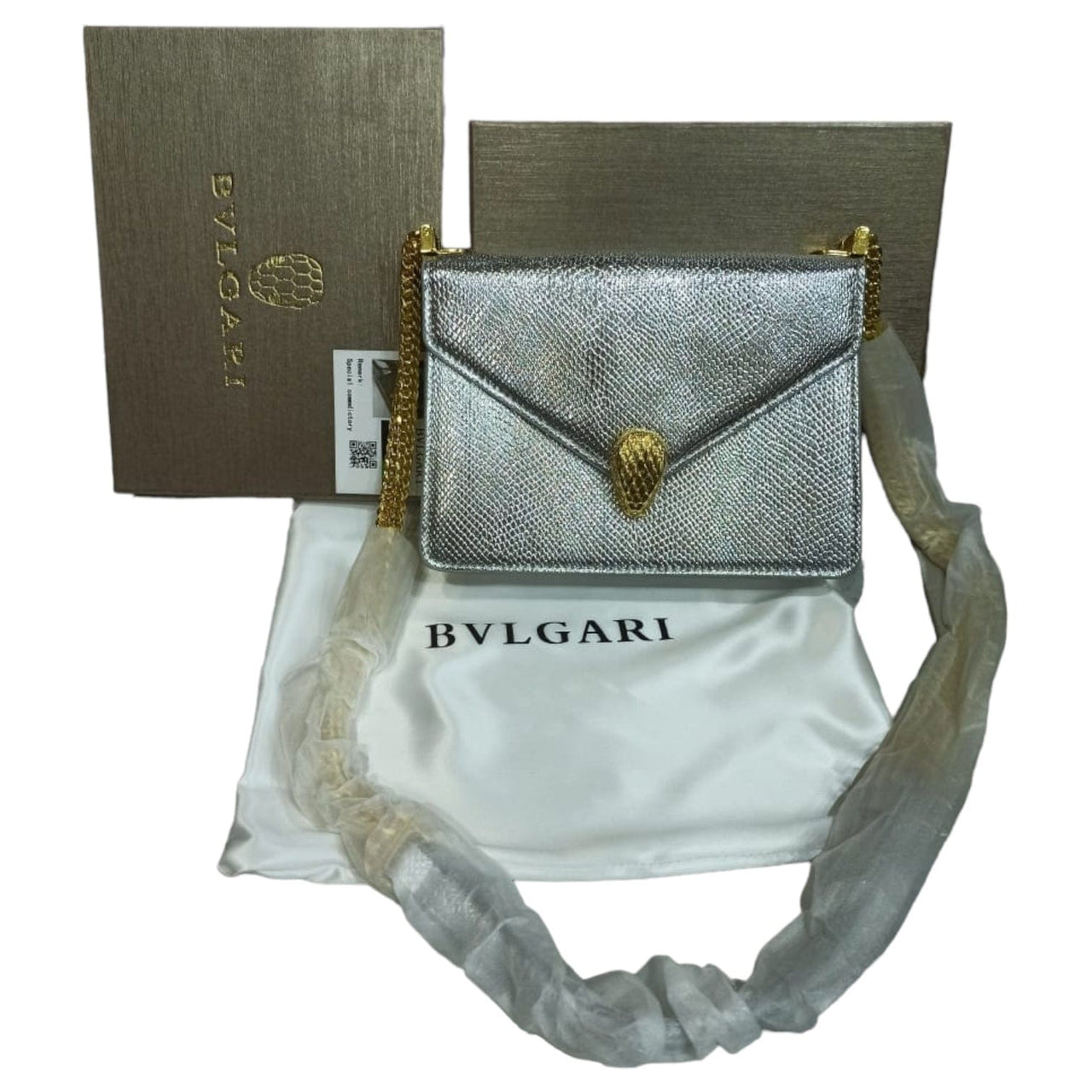 The Bag Couture Handbags, Wallets & Cases BVLGARI Serpenti Cabochon Shoulder Bag Silver