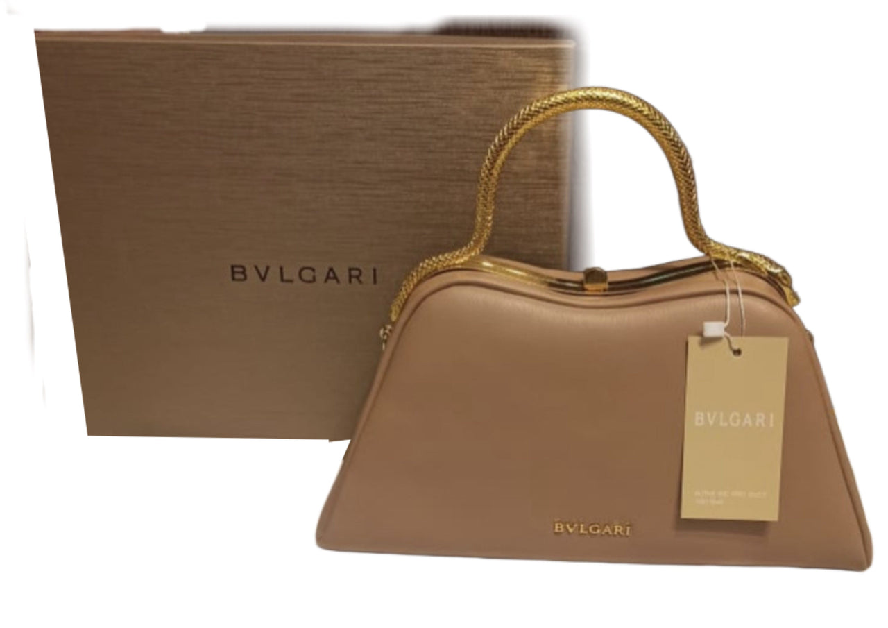 The Bag Couture Handbags, Wallets & Cases BVLGARI Serpentine Top Handle Handag Beige