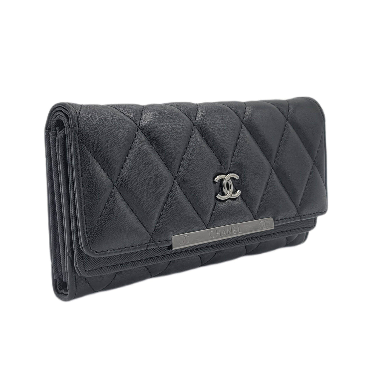 The Bag Couture Luggage & Bags Black Chanel 3 Fold Wallet Black & Beige