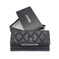 Thumbnail for The Bag Couture Luggage & Bags Chanel 3 Fold Wallet Black & Beige