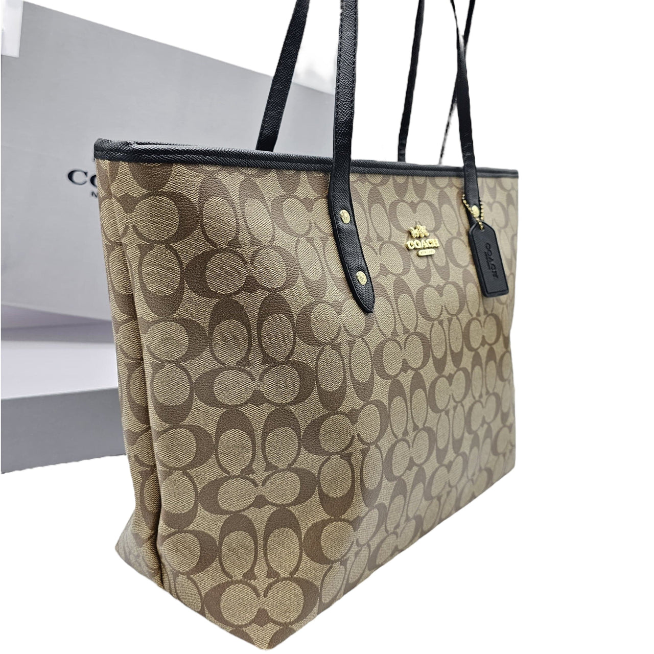 The Bag Couture Handbags, Wallets & Cases Coach Signature Town Tote Classic Beige