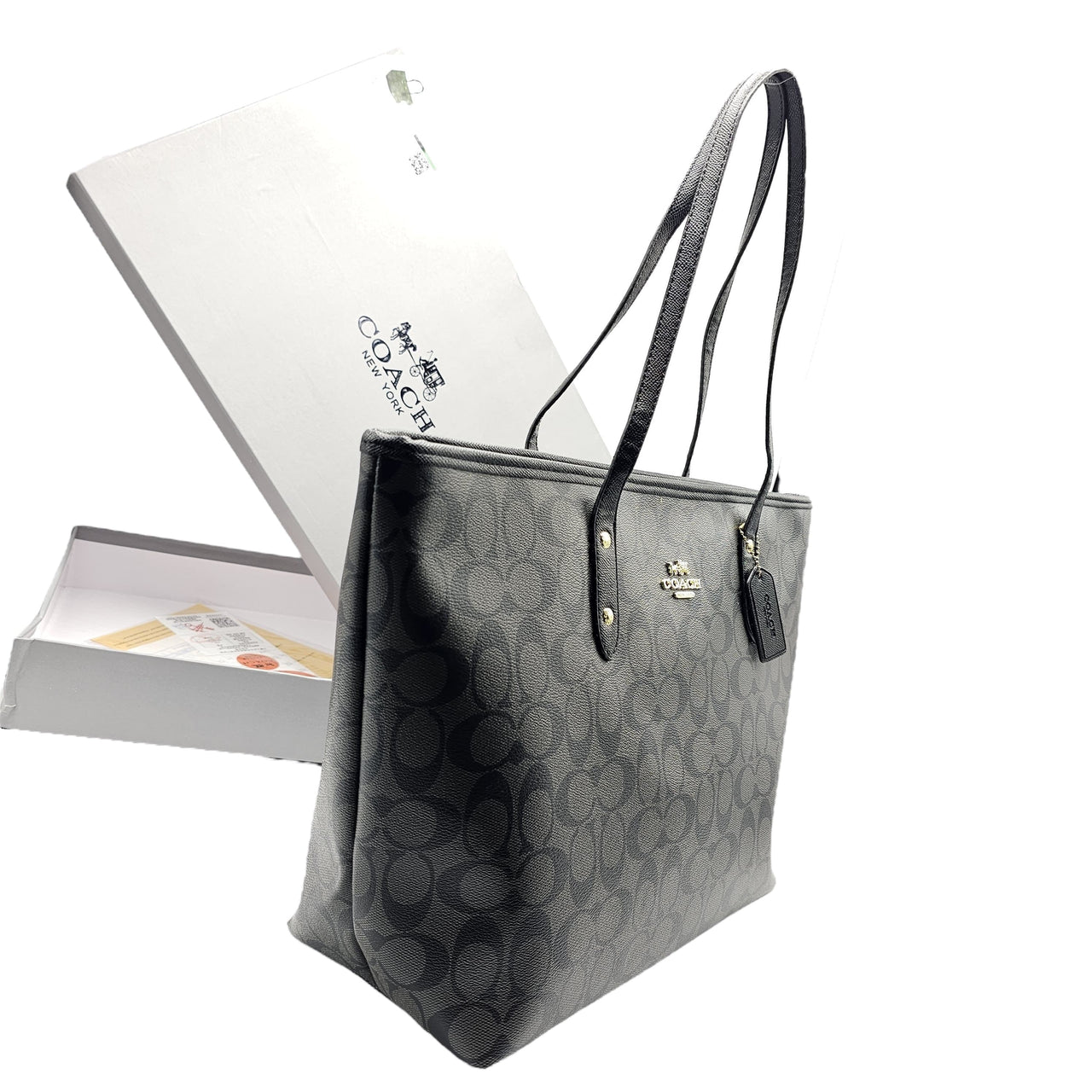 The Bag Couture Handbags, Wallets & Cases Coach Signature Town Tote Classic Grey