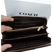 Thumbnail for The Bag Couture Luggage & Bags Coach Zip Wallet Classic Full Brown