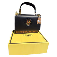 Thumbnail for The Bag Couture Handbags, Wallets & Cases FENDI Kan I F Shoulder Bag Black Cross