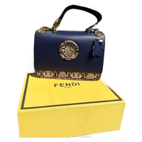 Thumbnail for The Bag Couture Handbags, Wallets & Cases FENDI Kan I F Shoulder Bag Navy Python
