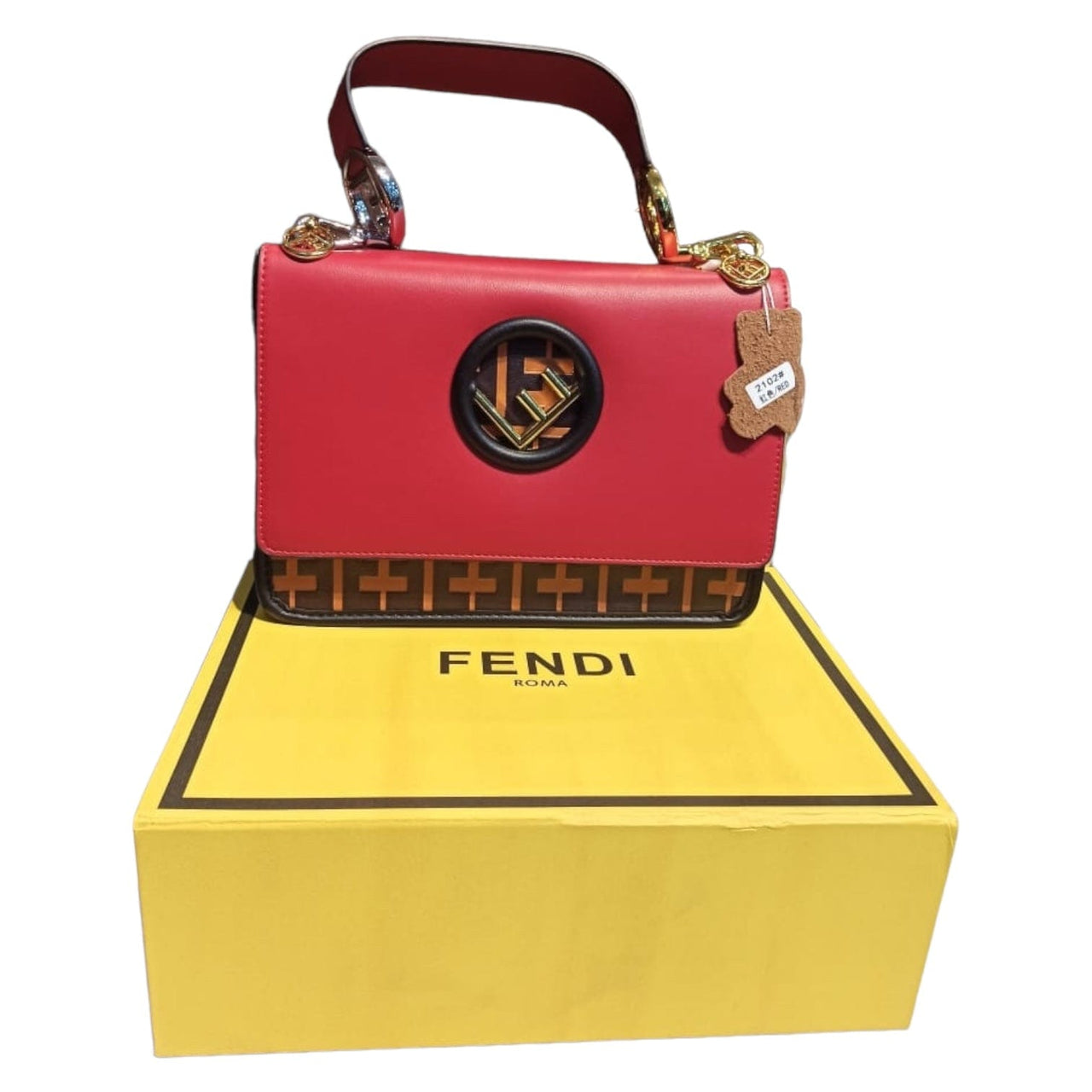 The Bag Couture Handbags, Wallets & Cases FENDI Kan I F Shoulder Bag Red Cross