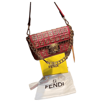 Thumbnail for The Bag Couture Handbags, Wallets & Cases FENDI X VERSACE Fendance Brooch Metal Embossed Premium Sling Bag Maroon