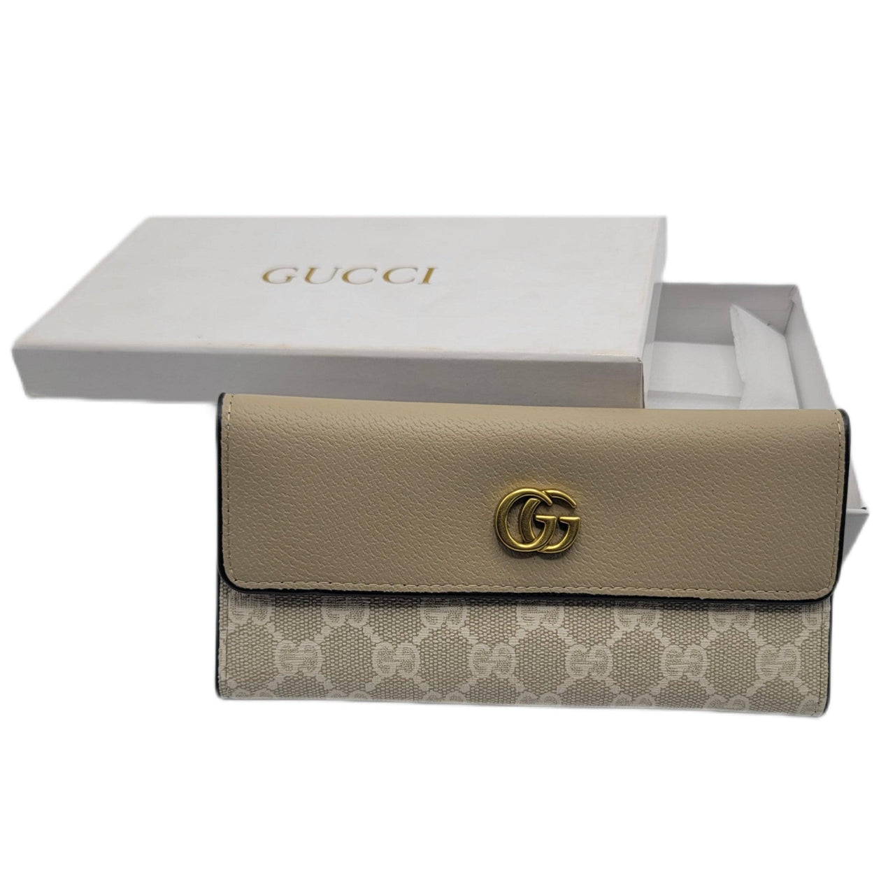The Bag Couture Luggage & Bags Gucci 3 Fold Wallet Beige Centre