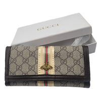 Thumbnail for The Bag Couture Luggage & Bags Gucci 3 Fold Wallet Classic Bee Brown