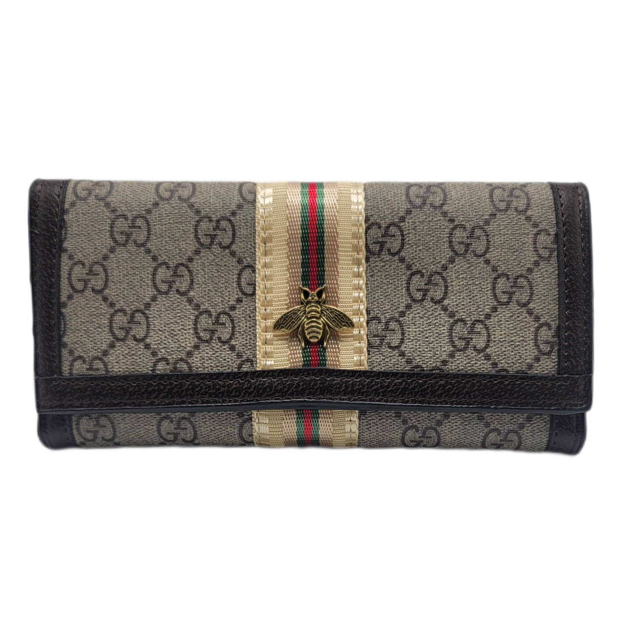 The Bag Couture Luggage & Bags Gucci 3 Fold Wallet Classic Bee Brown