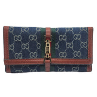 Thumbnail for The Bag Couture Luggage & Bags Gucci 3 Fold Wallet Navy Denim