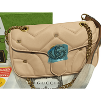 Thumbnail for Gucci Double G Studs Mormont Shoulder Bag Beige - EBM | TBC elorabym.com {{ shop.shopifyCountryName }} - Discounted Prices - Online Store - Best Quality In Pakistan - Sale -Cash On Delivery - Online Payment - Bank Transfer Facility - Shipping Worldwide - Sleepwear - Loungewear - Nighties - Crossbody - Handbag