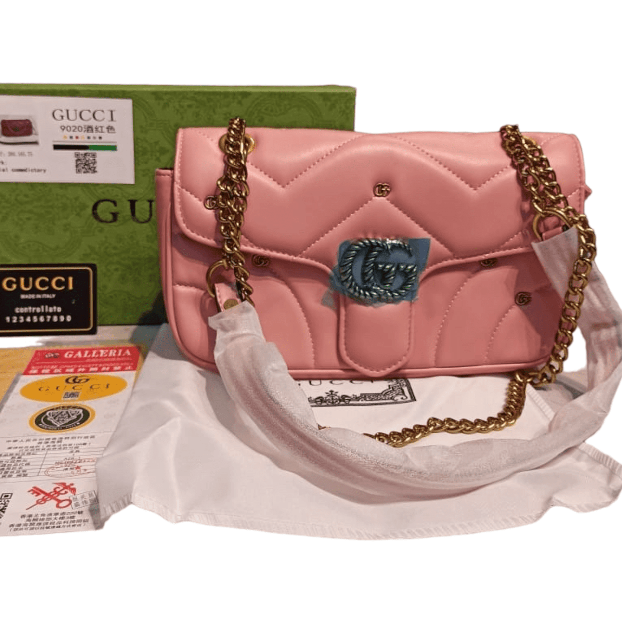 The Bag Couture Handbags, Wallets & Cases Gucci Double G Studs Mormont Shoulder Bag Pink