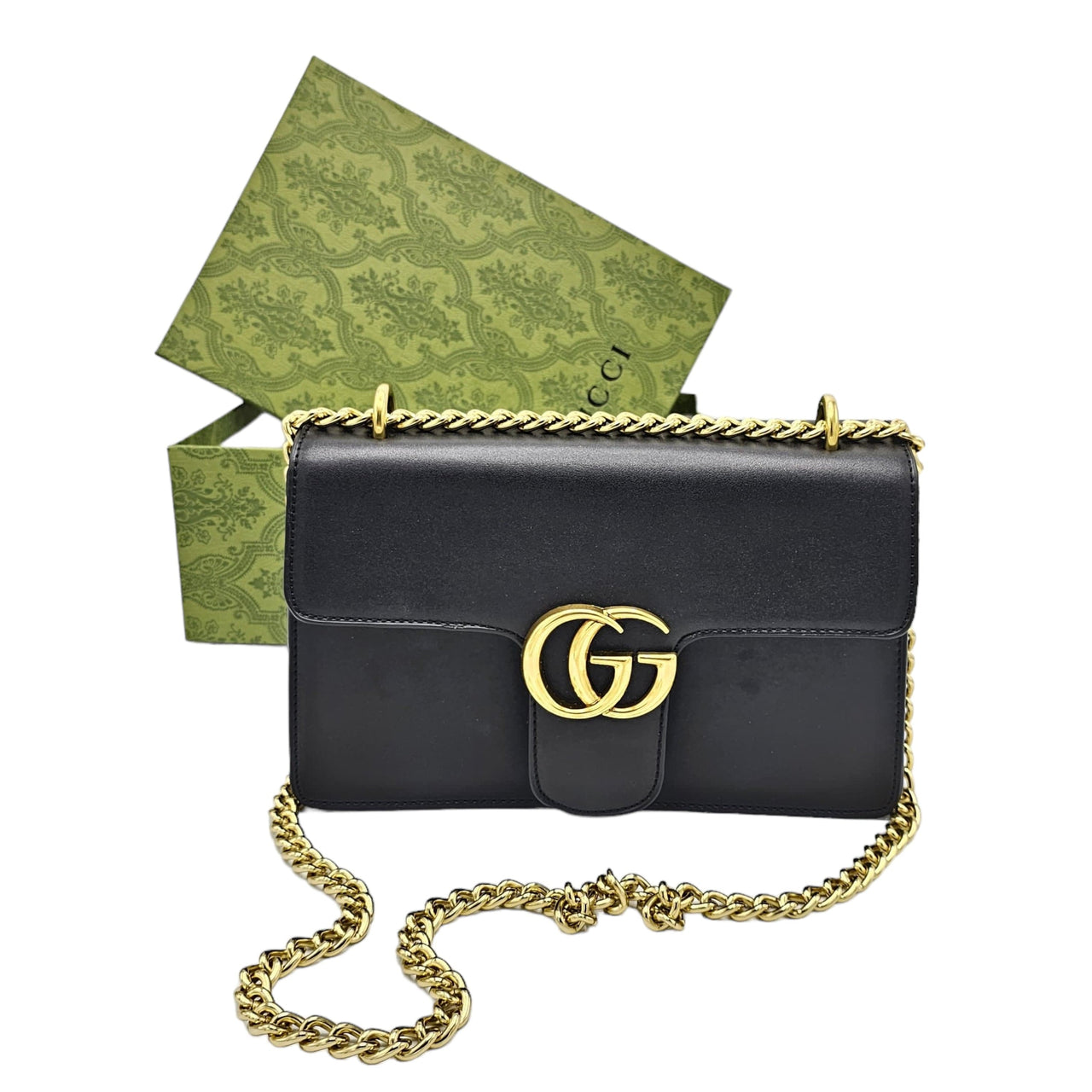 The Bag Couture Handbags, Wallets & Cases Gucci GG Marmont Chain Shoulder / Crossbody Bag Black