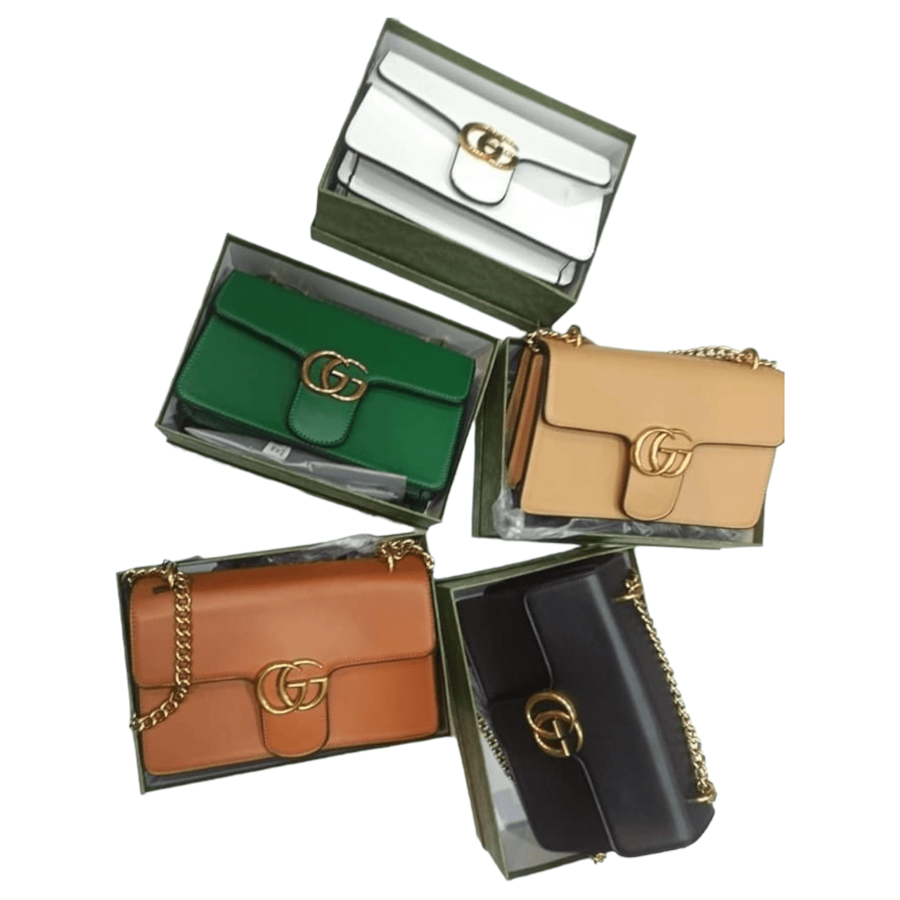 The Bag Couture Handbags, Wallets & Cases Gucci GG Marmont Chain Shoulder / Crossbody Bag Green