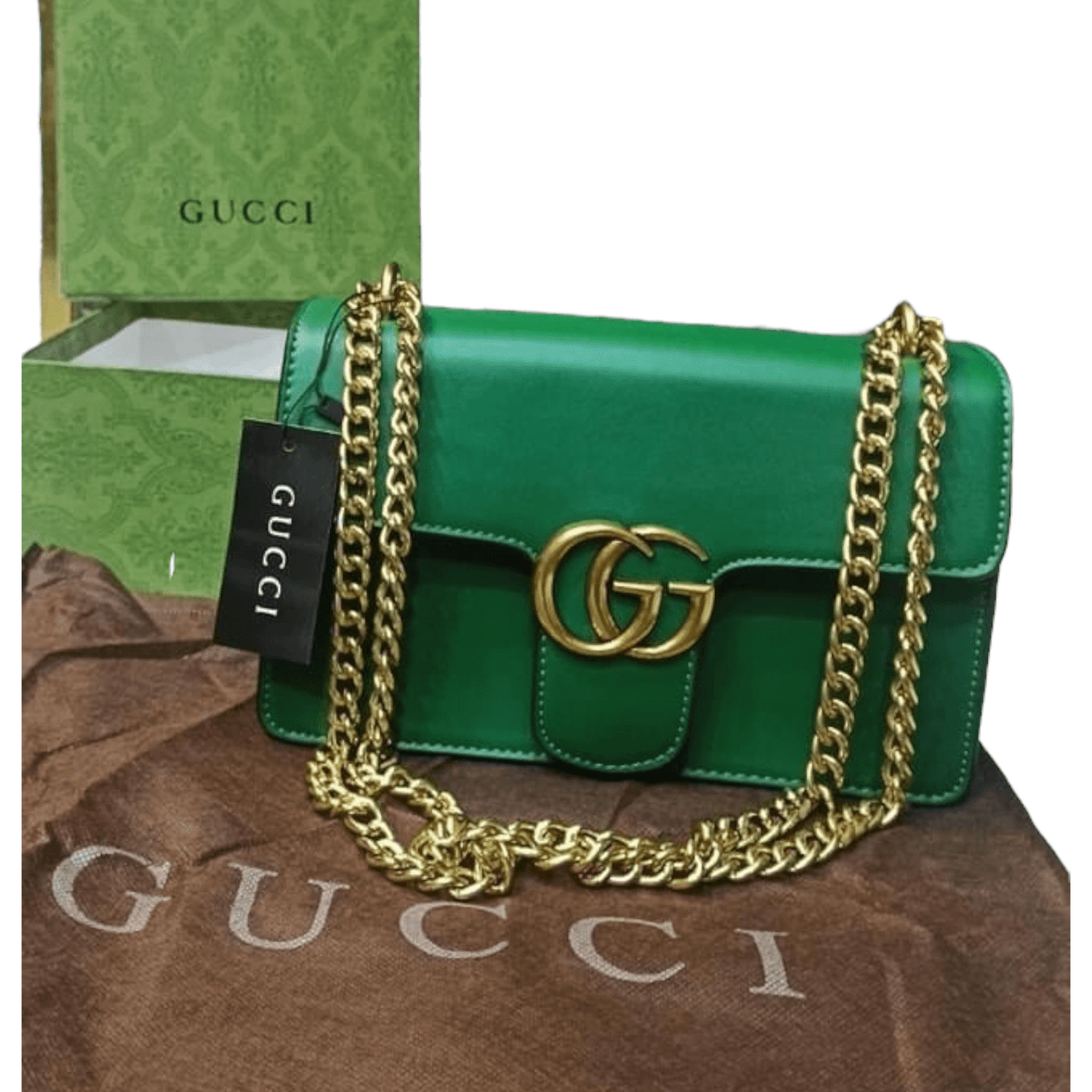 The Bag Couture Handbags, Wallets & Cases Gucci GG Marmont Chain Shoulder / Crossbody Bag Green