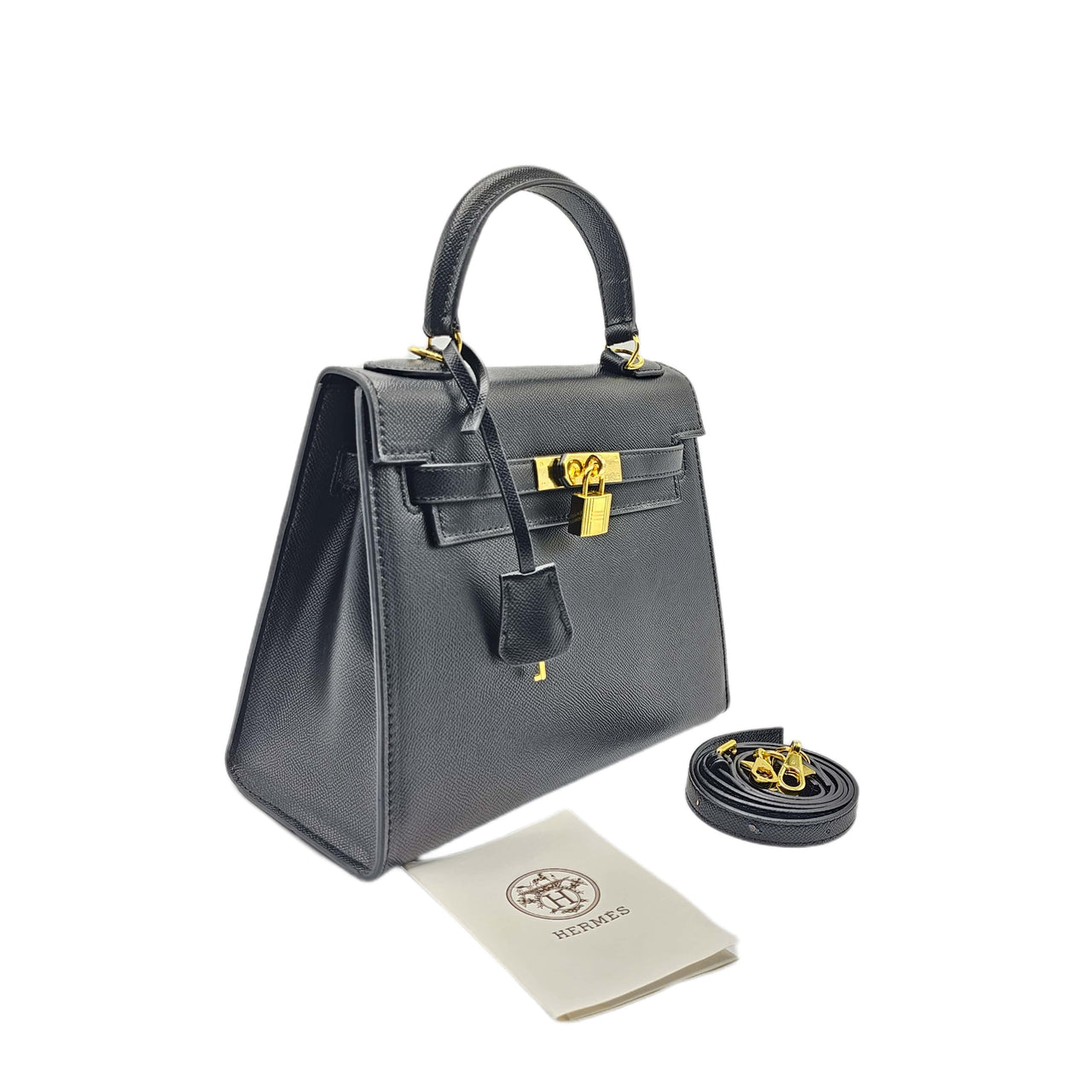 The Bag Couture Handbags, Wallets & Cases HERMĒS Togo Kelly Retourne 28 Shoulder / Crossbody Bag Black