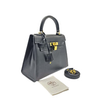 Thumbnail for The Bag Couture Handbags, Wallets & Cases HERMĒS Togo Kelly Retourne 28 Shoulder / Crossbody Bag Black