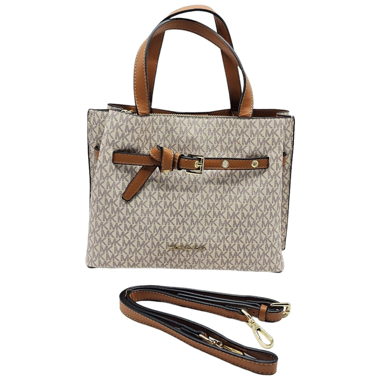 The Bag Couture Handbags, Wallets & Cases Michael Kors Emilia Small Logo Satchel Crossbody/Handbag Beige
