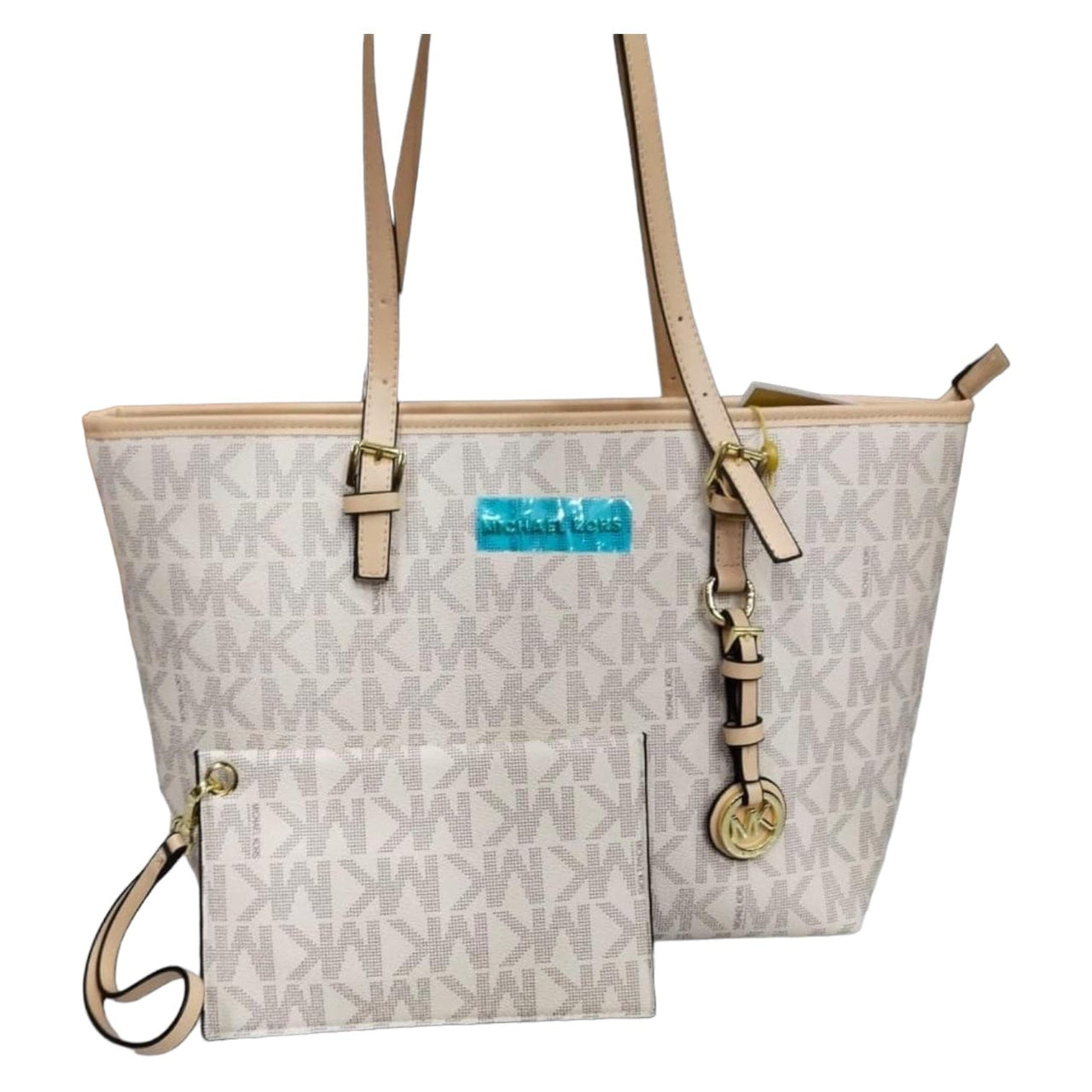 The Bag Couture Handbags, Wallets & Cases MK Jet Set Signature Logo Tote Bag Beige
