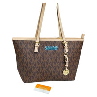 Thumbnail for The Bag Couture Handbags, Wallets & Cases MK Jet Set Signature Logo Tote Bag Brown