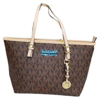 Thumbnail for The Bag Couture Handbags, Wallets & Cases MK Jet Set Signature Logo Tote Bag Brown
