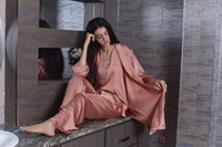 Thumbnail for Elora by M Silk Robe Set Plain Silk 3 Piece Robe Set (Available in 7 Colors)