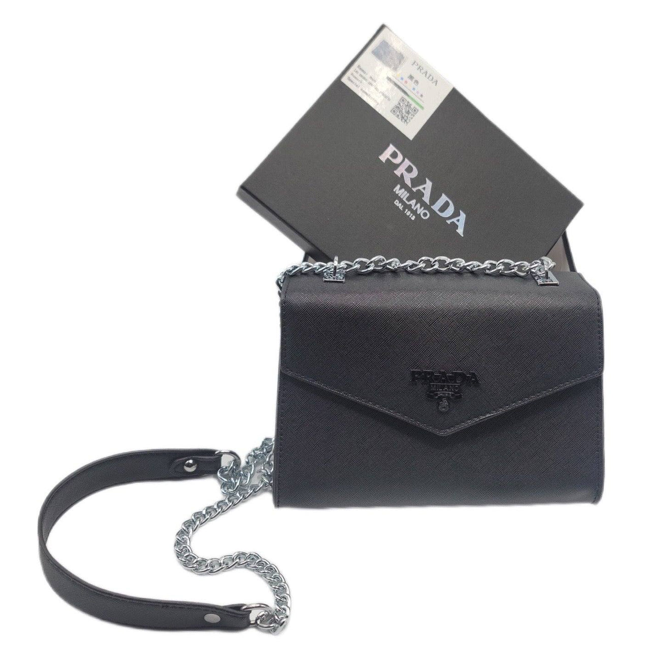 The Bag Couture Handbags, Wallets & Cases PRADA Brushed Leather Crossbody Bag Black
