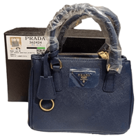 Thumbnail for The Bag Couture Handbags, Wallets & Cases PRADA Galleria Luxe Du Jour Small Safiano Handbag Blue