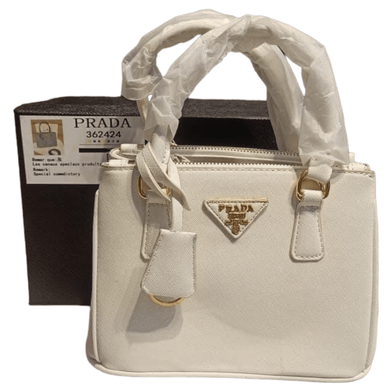 The Bag Couture Handbags, Wallets & Cases PRADA Galleria Luxe Du Jour Small Safiano Handbag Ivory