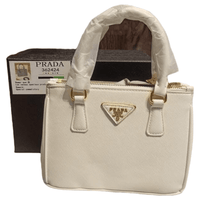 Thumbnail for The Bag Couture Handbags, Wallets & Cases PRADA Galleria Luxe Du Jour Small Safiano Handbag Ivory