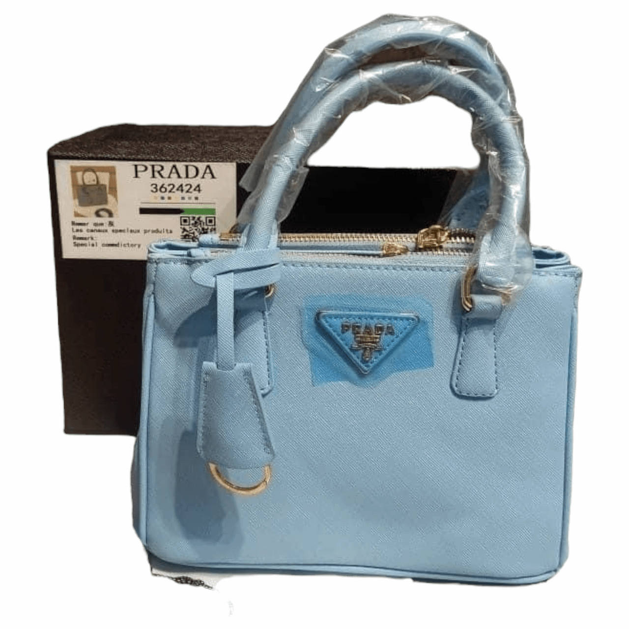 PRADA Galleria Luxe Du Jour Small Safiano Handbag Powder Blue - EBM | TBC elorabym.com {{ shop.shopifyCountryName }} - Discounted Prices - Online Store - Best Quality In Pakistan - Sale -Cash On Delivery - Online Payment - Bank Transfer Facility - Shipping Worldwide - Sleepwear - Loungewear - Nighties - Crossbody - Handbag