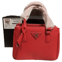 Thumbnail for The Bag Couture Handbags, Wallets & Cases PRADA Galleria Luxe Du Jour Small Safiano Handbag Red