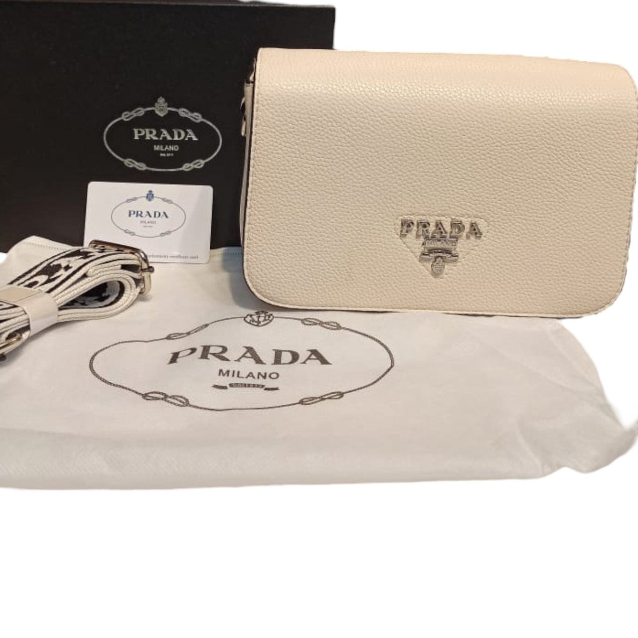 The Bag Couture Handbags, Wallets & Cases PRADA Identity Safiano Crossbody Bag Ivory