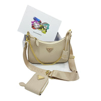 Thumbnail for The Bag Couture Handbags, Wallets & Cases PRADA Re-Edition 2005 Safiano Leather Shoulder Bag Beige